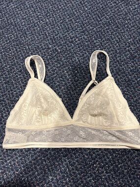 aerie Ivory Lace Triangle Bralette